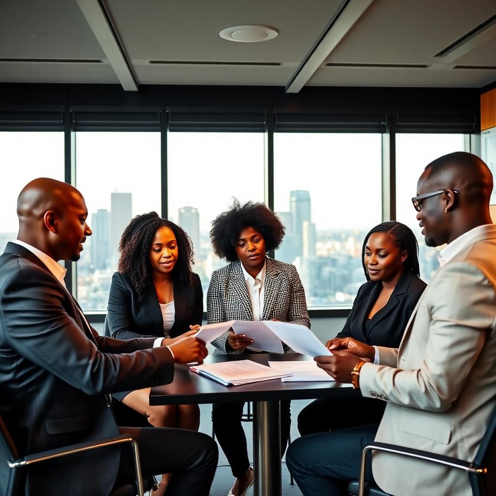 African investment professionals in a boardroom